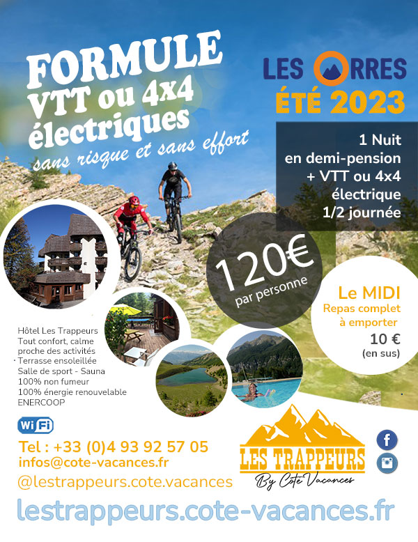 Formule week-end aux Orres Hautes Alpes avec location VTT ou 4x4 électriques