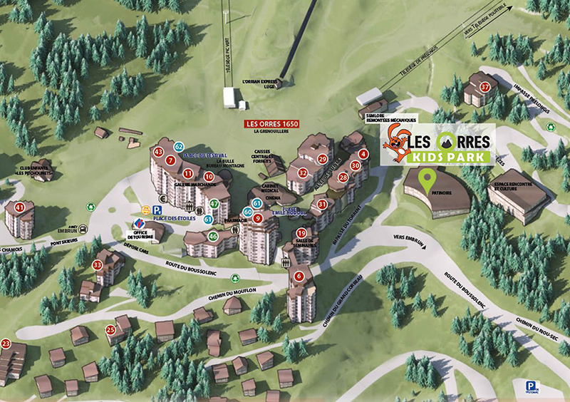 Le Kid's Park des Orres Le Kid's Park des Orres à proximité de l'Hôtel Les Trappeurs