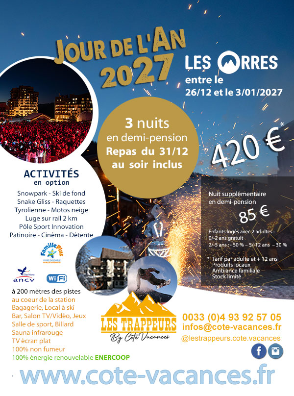 H2027_jour_an_trappeurs Jour de l'An 2027 au ski dans la Station des Orres