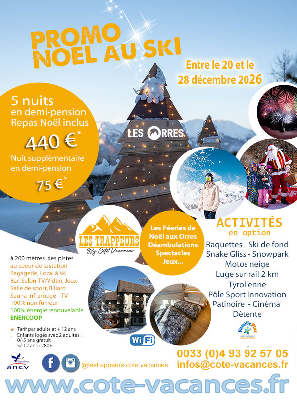 H2027_promo_NOEL Passez Noel 2026 au ski dans un Hôtel Familial aux Orres